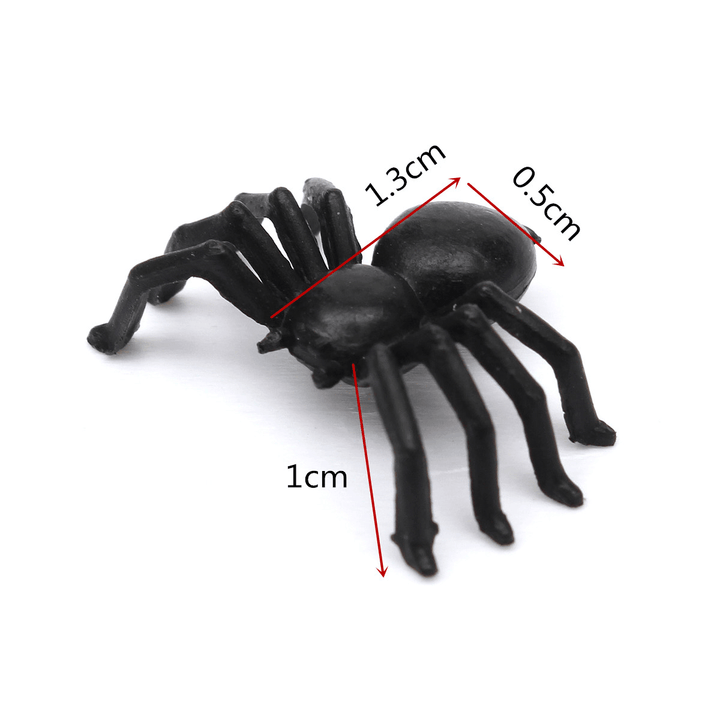 50Pcs Halloween Plastic Spiders Spider Funny Joking Toy Decoration - MRSLM