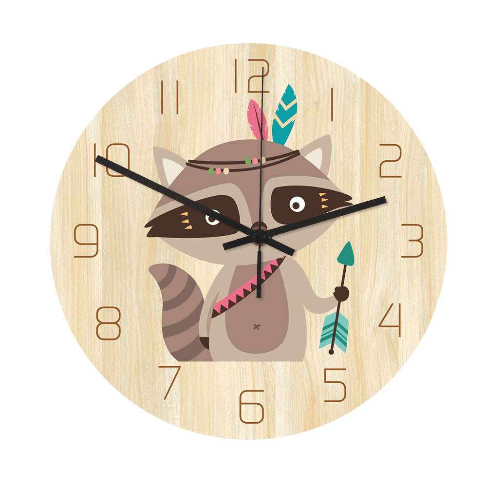 CC028 Creative Squirrel Pattern Wall Clock Mute Wall Clock Quartz Wall Clock for Home Office Decorations - MRSLM