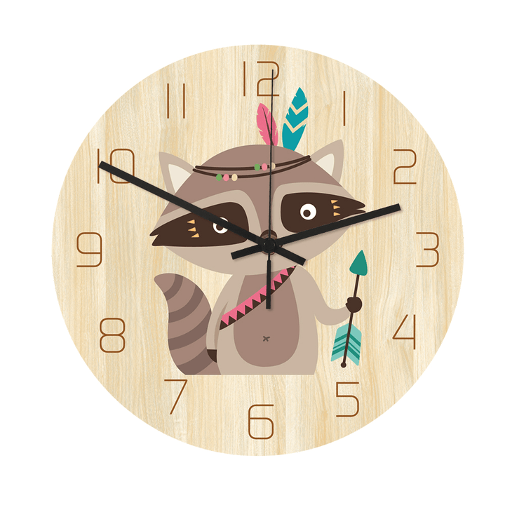 CC028 Creative Squirrel Pattern Wall Clock Mute Wall Clock Quartz Wall Clock for Home Office Decorations - MRSLM