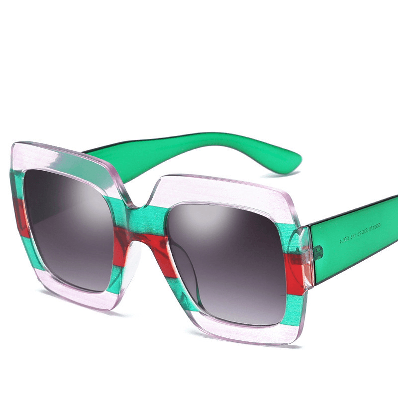 Box Print Women'S Sunglasses, Big Frame Sunglasses, Trendy and Colorful - MRSLM