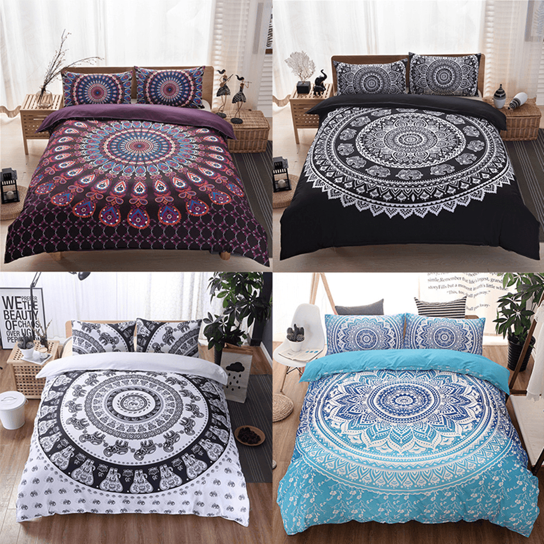 2Pcs/3Pcs 3D Bohemian Style Bedding Sets Comfort Breathable Bedclothes Duvet Cover Pillow Case Size Twin Queen King - MRSLM