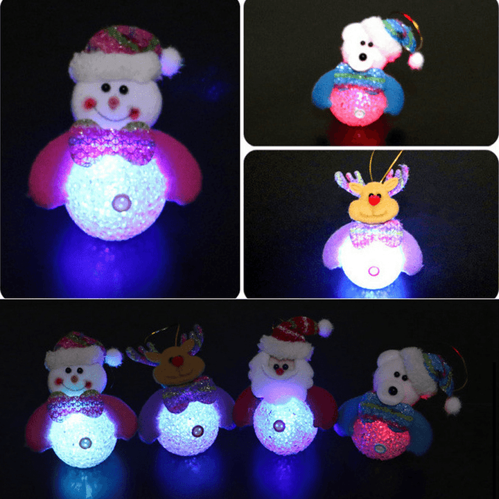 Christmas 2017 LED Lights Snowman Santa Claus Ornament Christmas Tree Party Decor Desktop Decoration - MRSLM