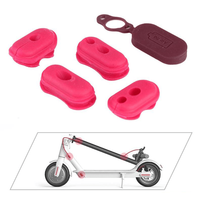 BIKIGHT 4Pcs Rubber Charge Port Cover Rubber Plug for M365 / Pro Electric Scooter Accessories Parts - MRSLM