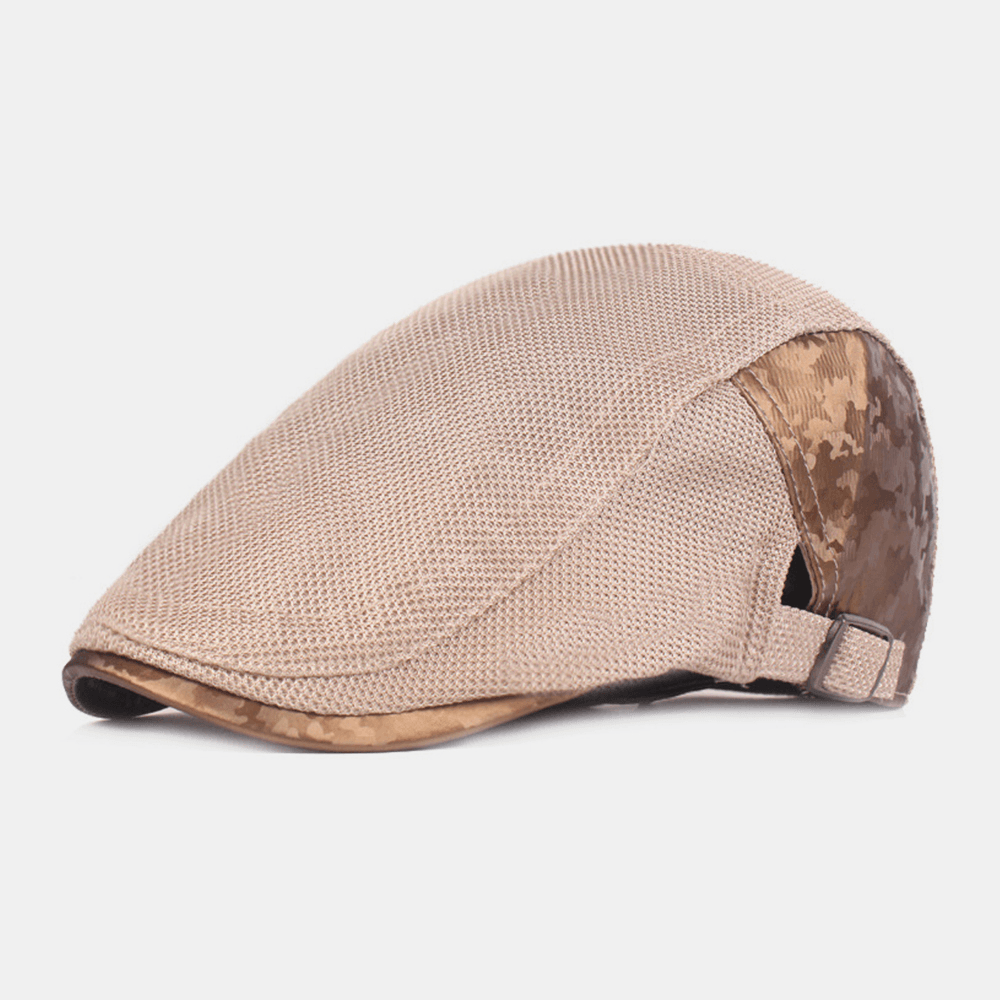 Unisex Cotton Mesh Breathable Fashion Outdoor Sunshade Forward Cap Beret Caps Flat Hat - MRSLM