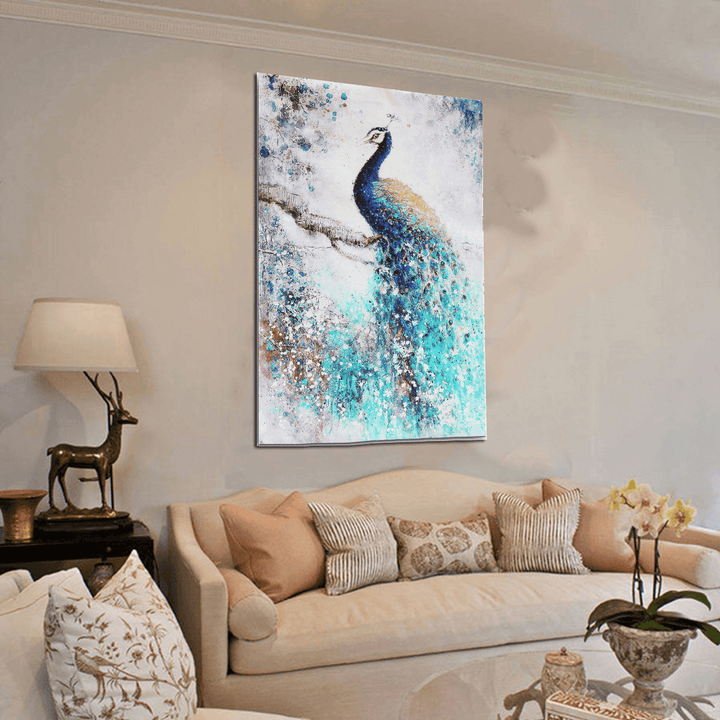 Peacock HD Unframed Canvas Print Peacock Art Paintings Picture Wall Home Decor - MRSLM