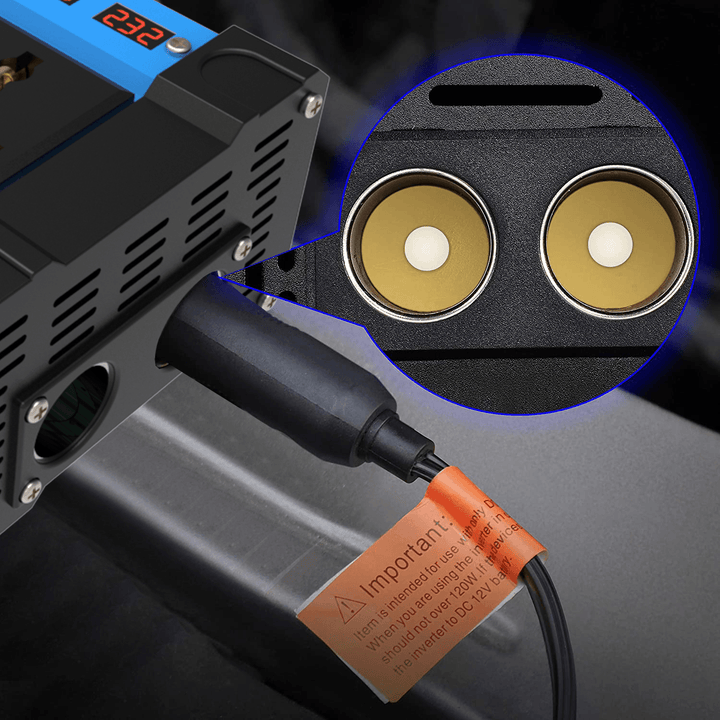 4000W Peak LCD Power Inverter DC 12V - AC 110V/220V Car Inverter 2 Socket 4 USB Charger - MRSLM