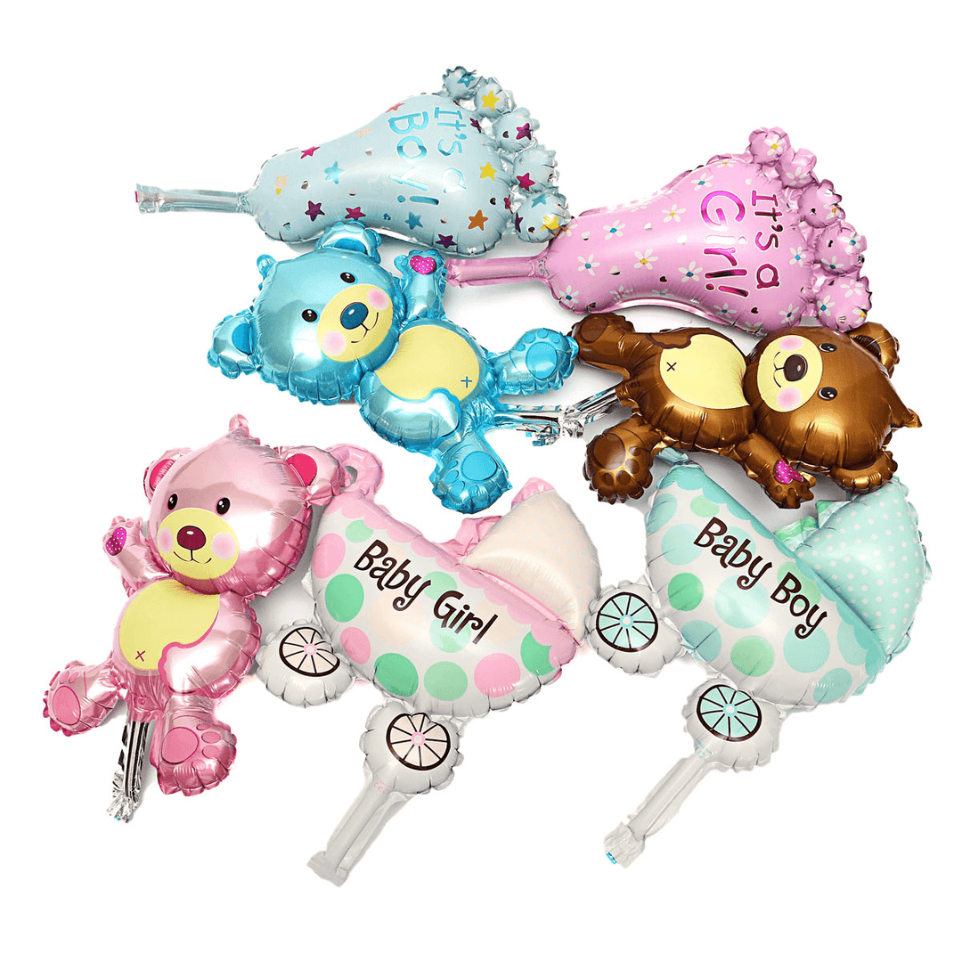 Baby Girl Boy Birthday Party Balloon Stroller Foot Bear Balloons Party Decoration - MRSLM