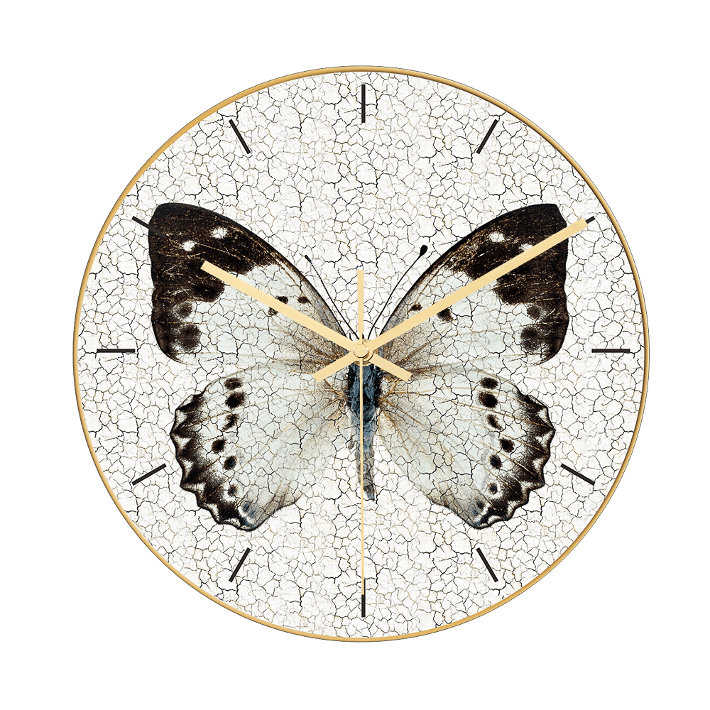 CC012 Creative Butterfly Pattern Wall Clock Mute Wall Clock Quartz Wall Clock for Home Office Decorations - MRSLM