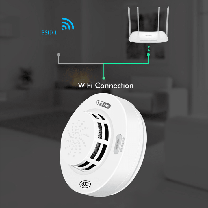 Wifi Smoke Detector Smoke Alarm APP Smoke Sensor - MRSLM