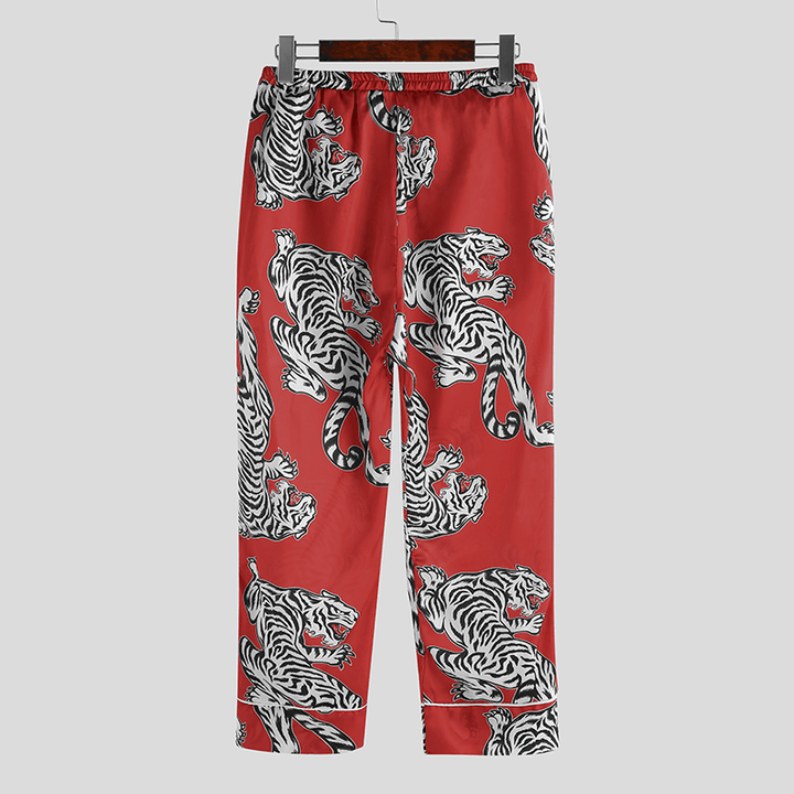 Mens Tiger Printed Comfy Long Trousers Casual Pants - MRSLM