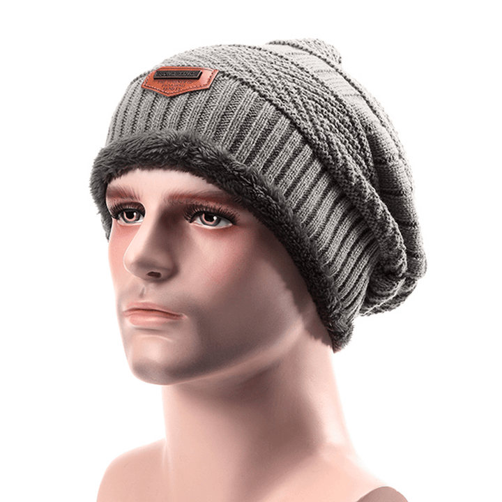 Men Knitted Slouch Beanie Hat - MRSLM