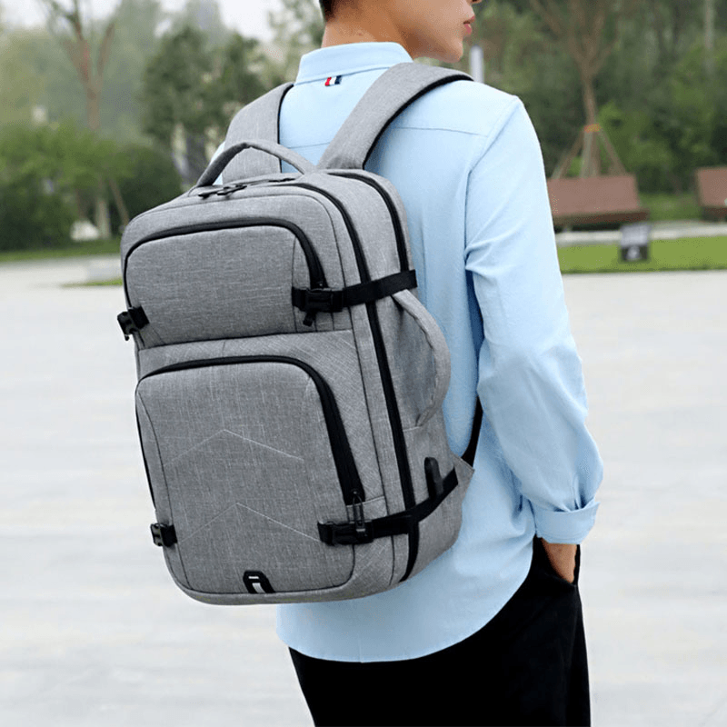 Men Large Capacity Waterproof USB Charging 16 Inch Laptop Bag Business Outdoor Handbag Backpack - MRSLM