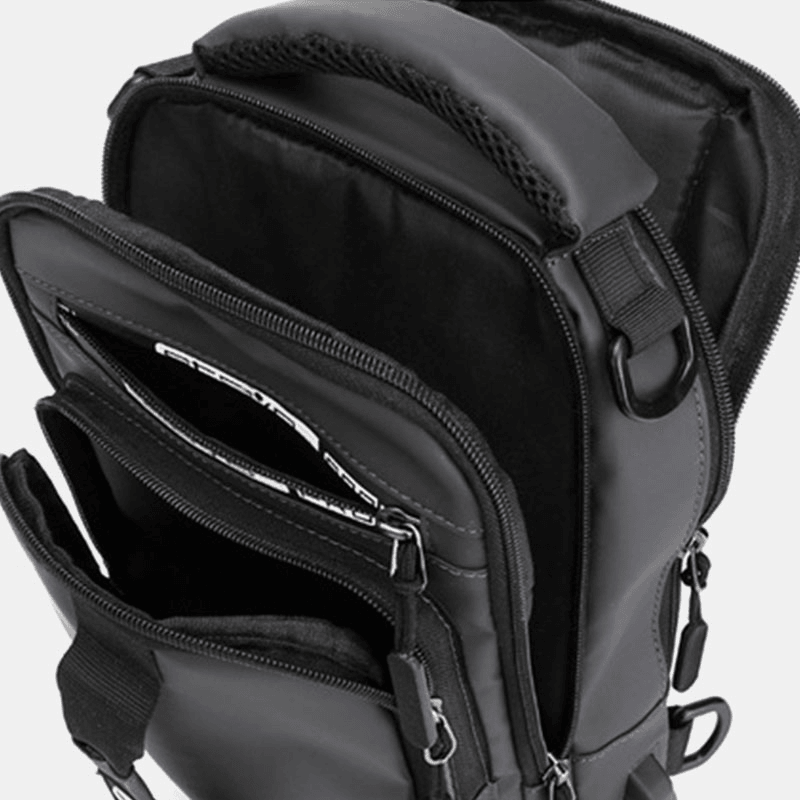 Men Nylon USB Charging Casual Outdoor Brief Chest Bag Shoulder Bag Backpack - MRSLM