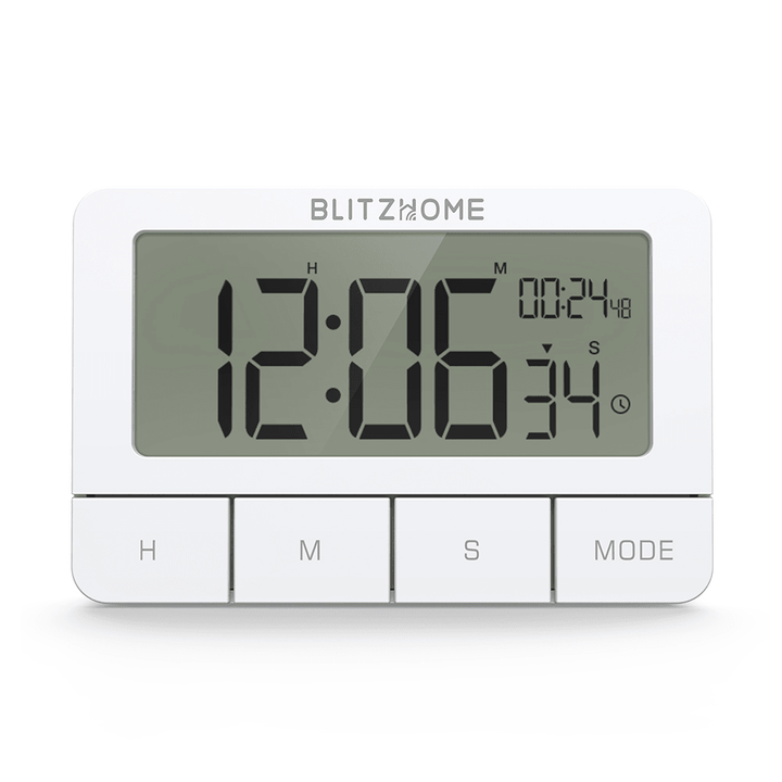 Blitzhome BH-TR01 Chronograph Electric Clock Kitchen Timer Multi-Mode Large HD LCD Screen Alarm Clock - MRSLM