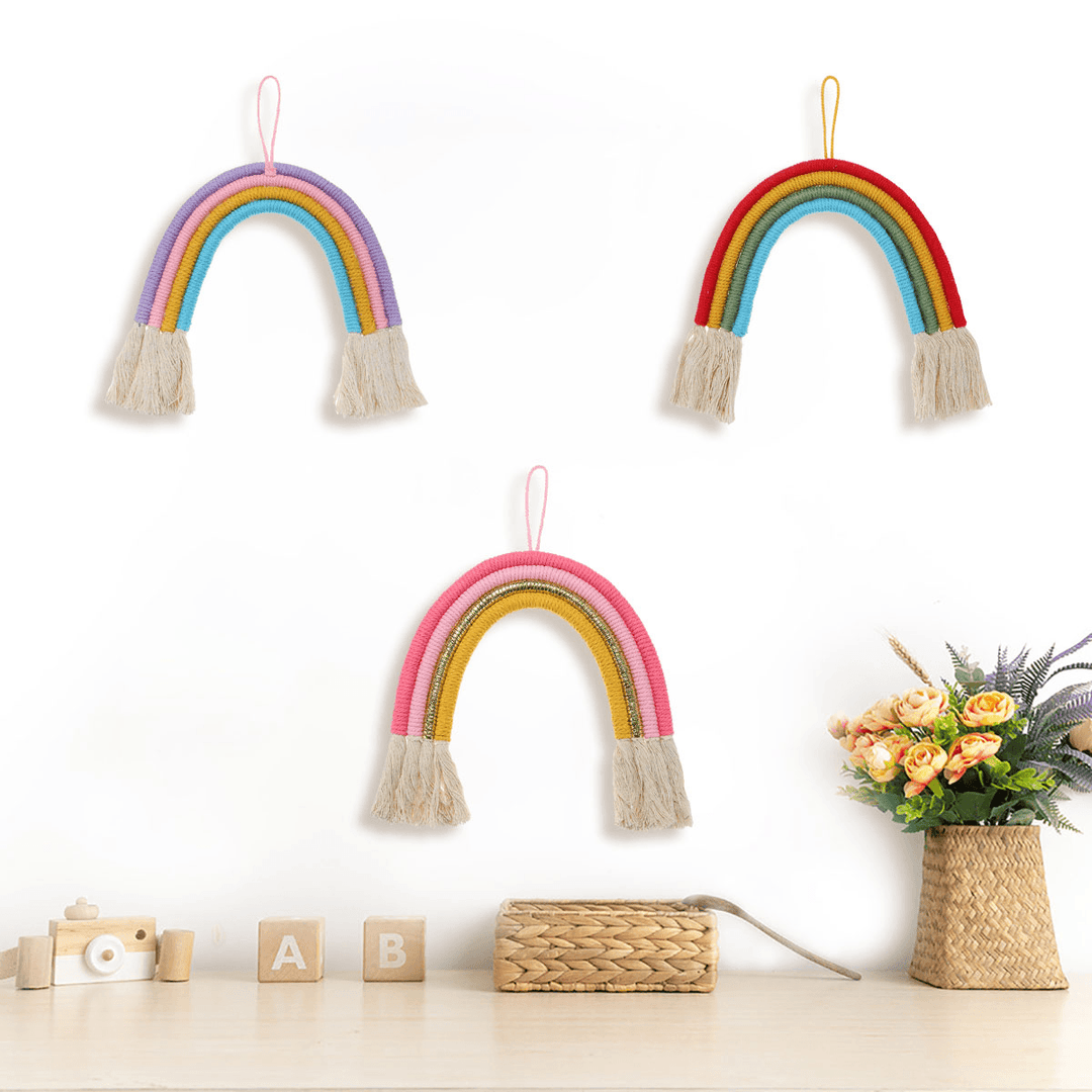 Nordic Style Curtain Tassel Rainbow Wall Hanging Ornament Cotton Tapestry Decorations - MRSLM