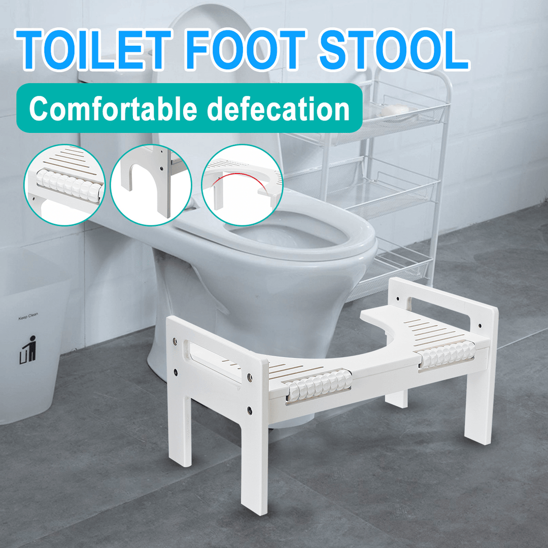 Adjustable Non-Slip Foot Pegs Massager Bathroom Toilet Footstool Bamboo Help Prevent Constipation - MRSLM