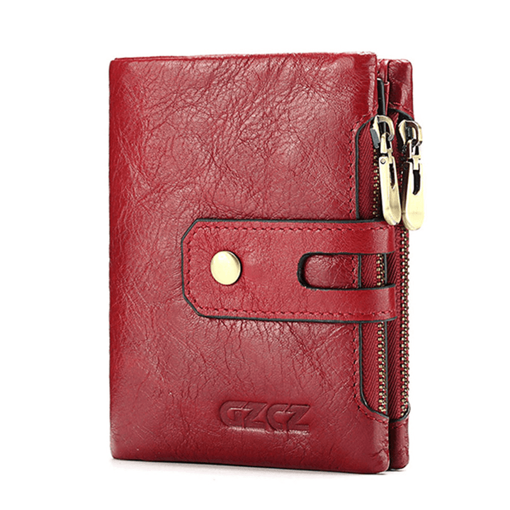 Men Women Retro Genuine Leather Wallet Card Holder - MRSLM