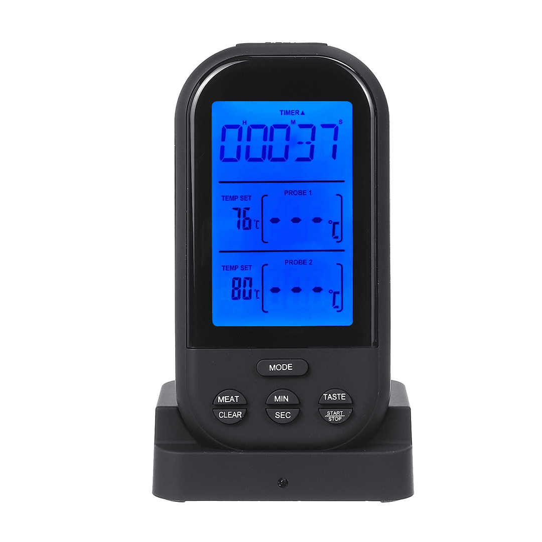 LCD Digital Kitchen BBQ Thermometer Dual Probe Detection Cooking Barbecue Grill Meat Detector - MRSLM