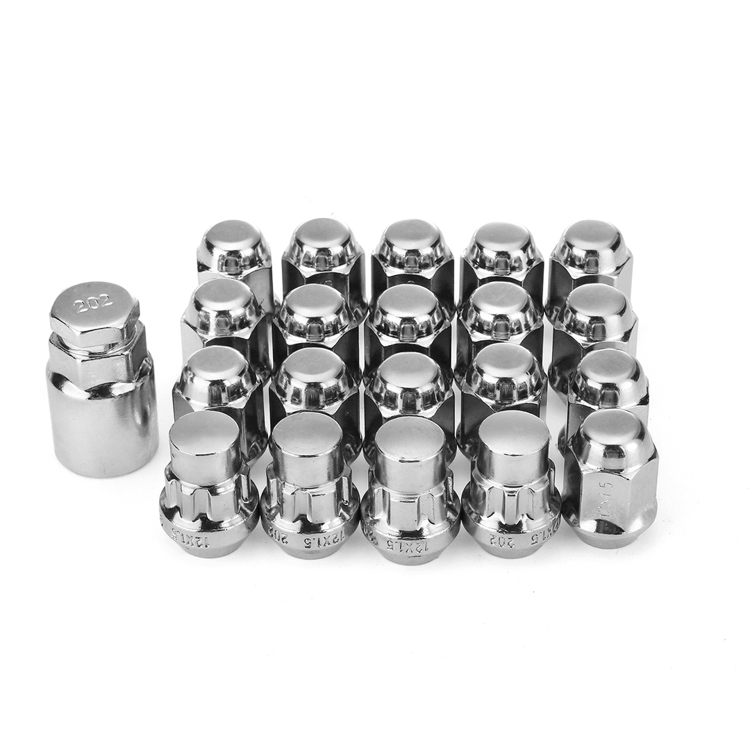 21Pcs M12X1.5Mm Locking Wheel Lock Nuts 60 Degree Tapered Security Bolts Key for Ford - MRSLM