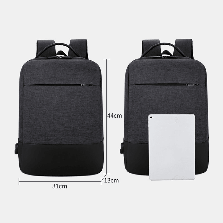 Men Oxford 15.6 Inch Laptop USB Charging Anti-Theft Business Laptop Bag Backpack - MRSLM