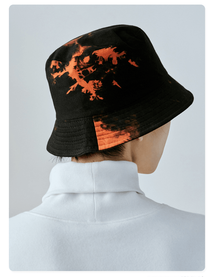 Irregular Tie-Dye Potted Hat Men'S Fisherman Hat Double-Sided Wearable Hat - MRSLM