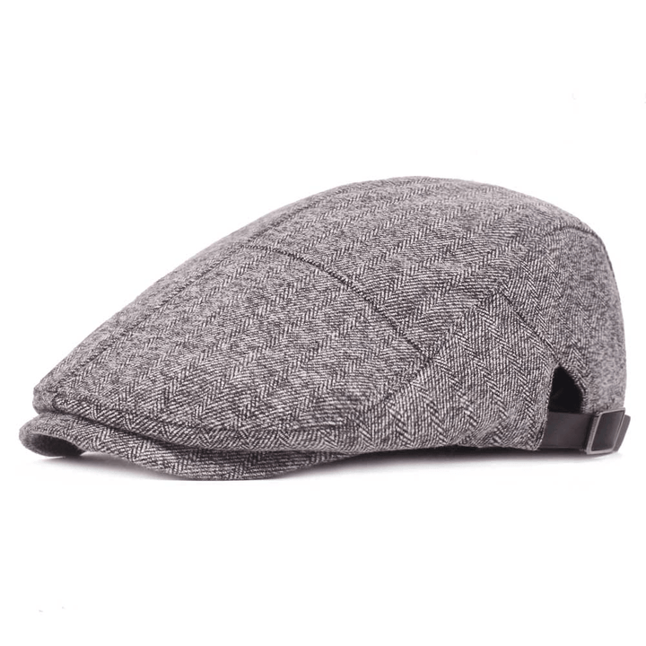 Mens Womens Casual Winter Warm Thicken Adjustable Beret Hat Outdoor Plain Newsboy Caps - MRSLM