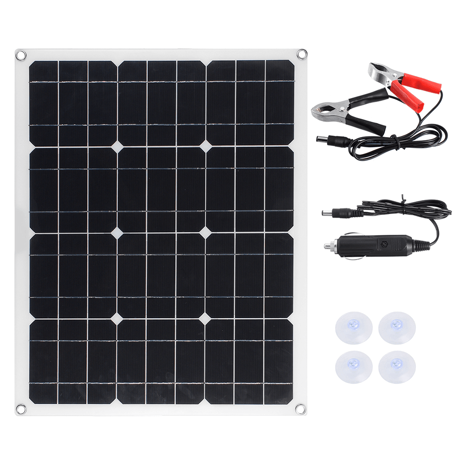 50W Monocrystalline Silicon Solar Panel Dual USB 12V / 18V Waterproof Solar Panel for Outdoor RV - MRSLM