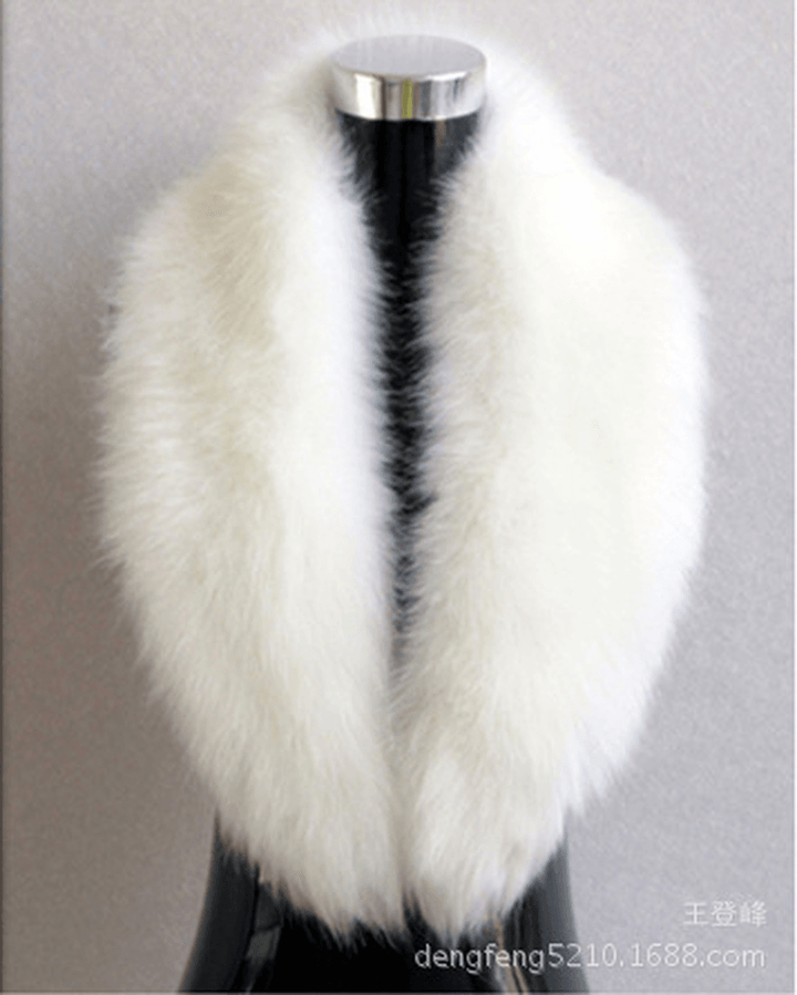 Faux Fox Fur Ladies Shawl Big Fur Collar Scarf - MRSLM