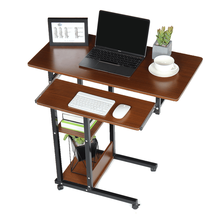 Office Laptop Desk Rolling Adjustable Portable Table Cart Computer Mobile Stand for Home Office - MRSLM