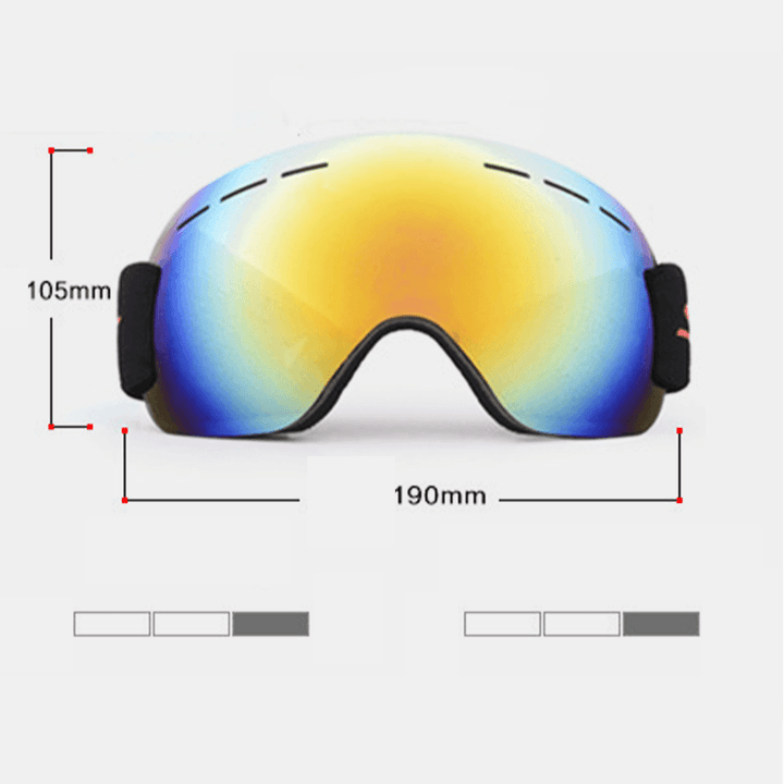 Unisex Adult Climbing Skiing Anti-Fog UV Protection Sandproof Goggles Ski Glasses - MRSLM