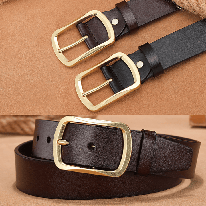 Men PU Leather 120CM Anti-Allergic Square Pin Buckle Retro Wild Casual Jeans Suits Belt - MRSLM