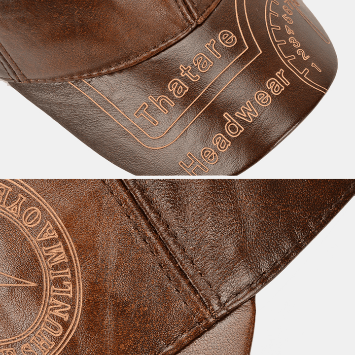 New Hand-Carved Knife Head Layer Leather Hat Spring and Autumn Thin Section Single Leather Baseball Cap - MRSLM