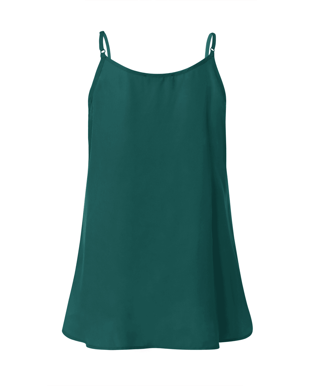 Solid Color Pleated Adjustable Straps Spaghetti Sleeveless Tank Tops - MRSLM