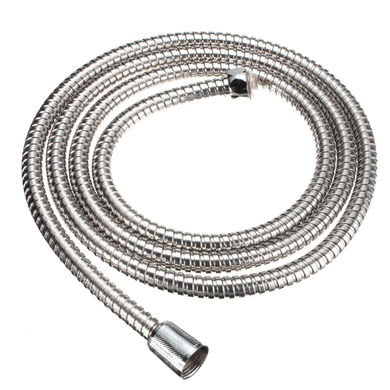 2M Long Standard Flexible Bathroom Shower Head Hose Stainless Steel Chrome Pipe - MRSLM