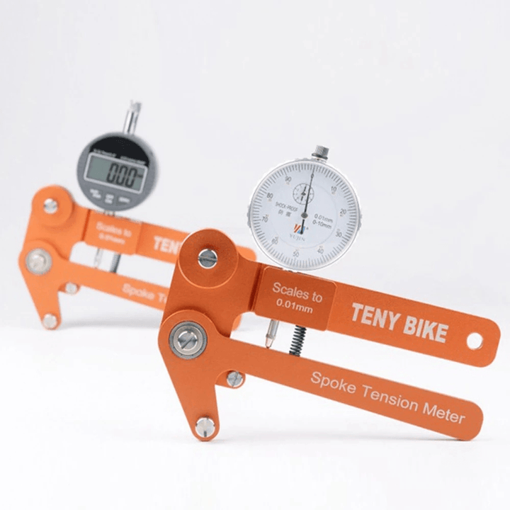 Aluminum Alloy Spoke Tension Meter Bikes Indicator Tensiometer Scales to 0.01Mm Wheel Correction Rim Adjustment Tool - MRSLM