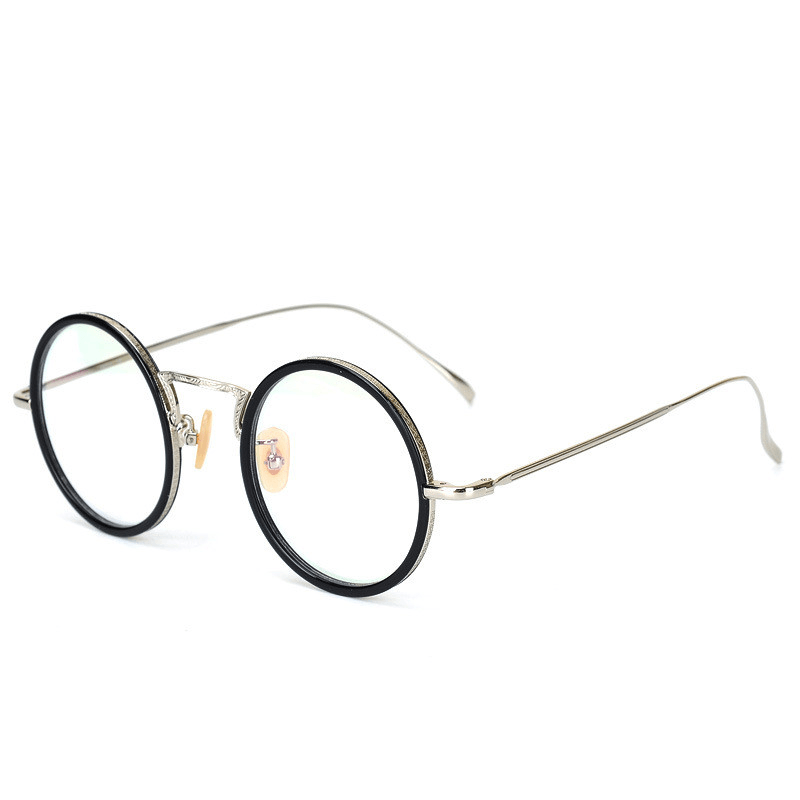 Imported Plate Ladies round Small Frame Glasses Metal Thin Legs - MRSLM