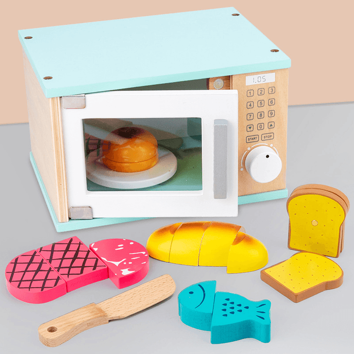 Wooden Children'S Simulation Microwave Oven - MRSLM