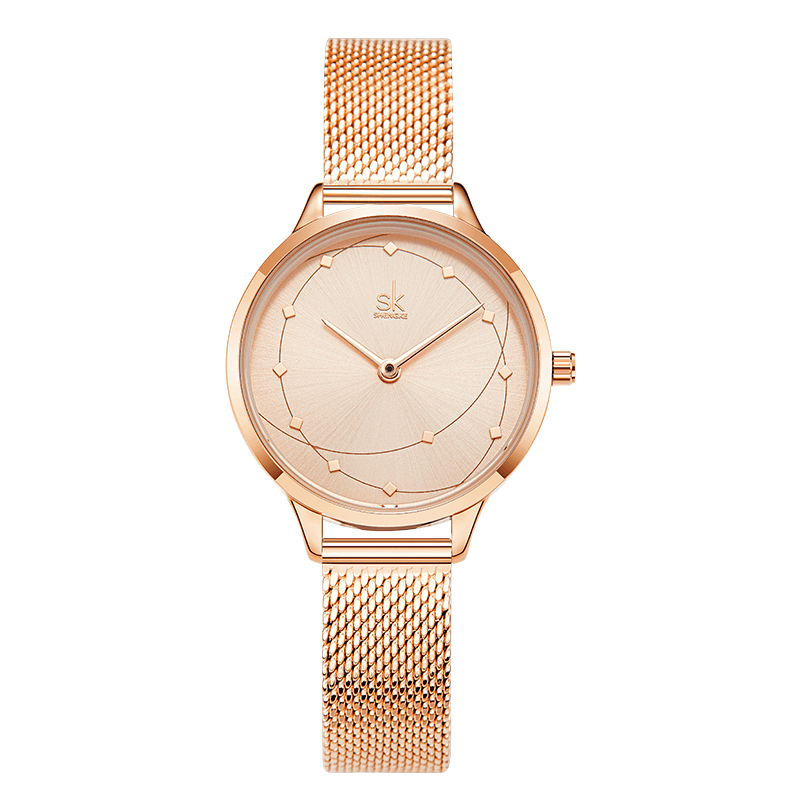 SHENGKE SK K0142 Women Metal Strap Luxury Style Waterproof Ladies Dress Women Quartz Watch - MRSLM