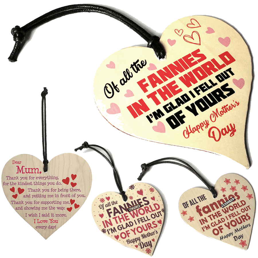 Wooden Heart Plaque Funny Rude Mothers Day Heart Gifts Novelty Daughter Son Decorations - MRSLM