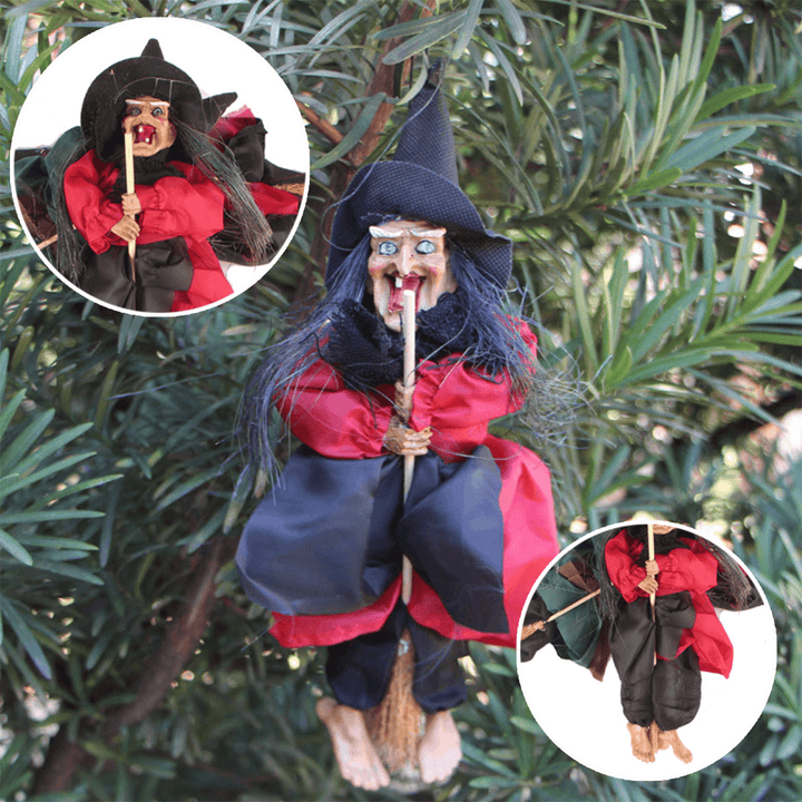 Halloween Voice Control Hanging Ghost Witch Props Touch Induction Wall Hang Party Outdoor Home Decoration Halloween Hanging Witch Ghost Dolls Prop Ghost Festival Toy - MRSLM