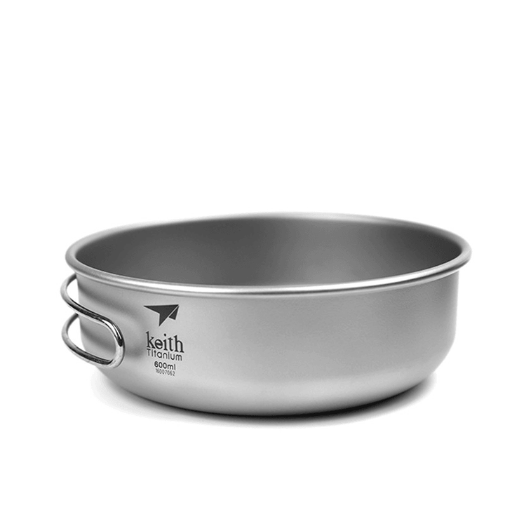 Keith 600Ml Folding Bowls Titanium Tableware with Handle Camping Picnic Travel - MRSLM