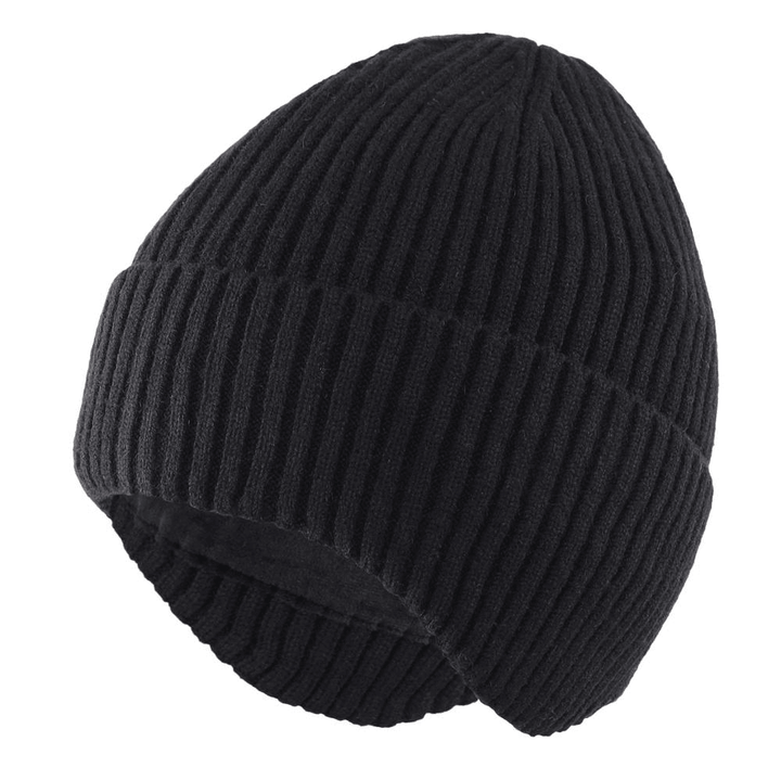 Fashionabl Warm Pure Color Ear Protection Wool Knitted Hat - MRSLM