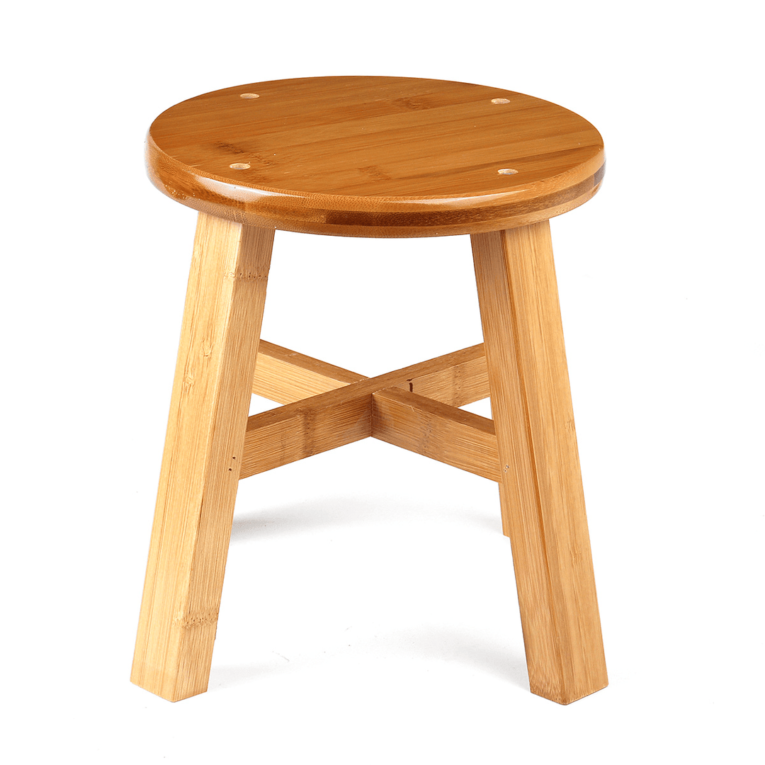 Circular Solid Wooden Stool Small Bench Sofa Tea Table Chair Shoe Bench Stool for Children'S Adult Stool Living Room - MRSLM