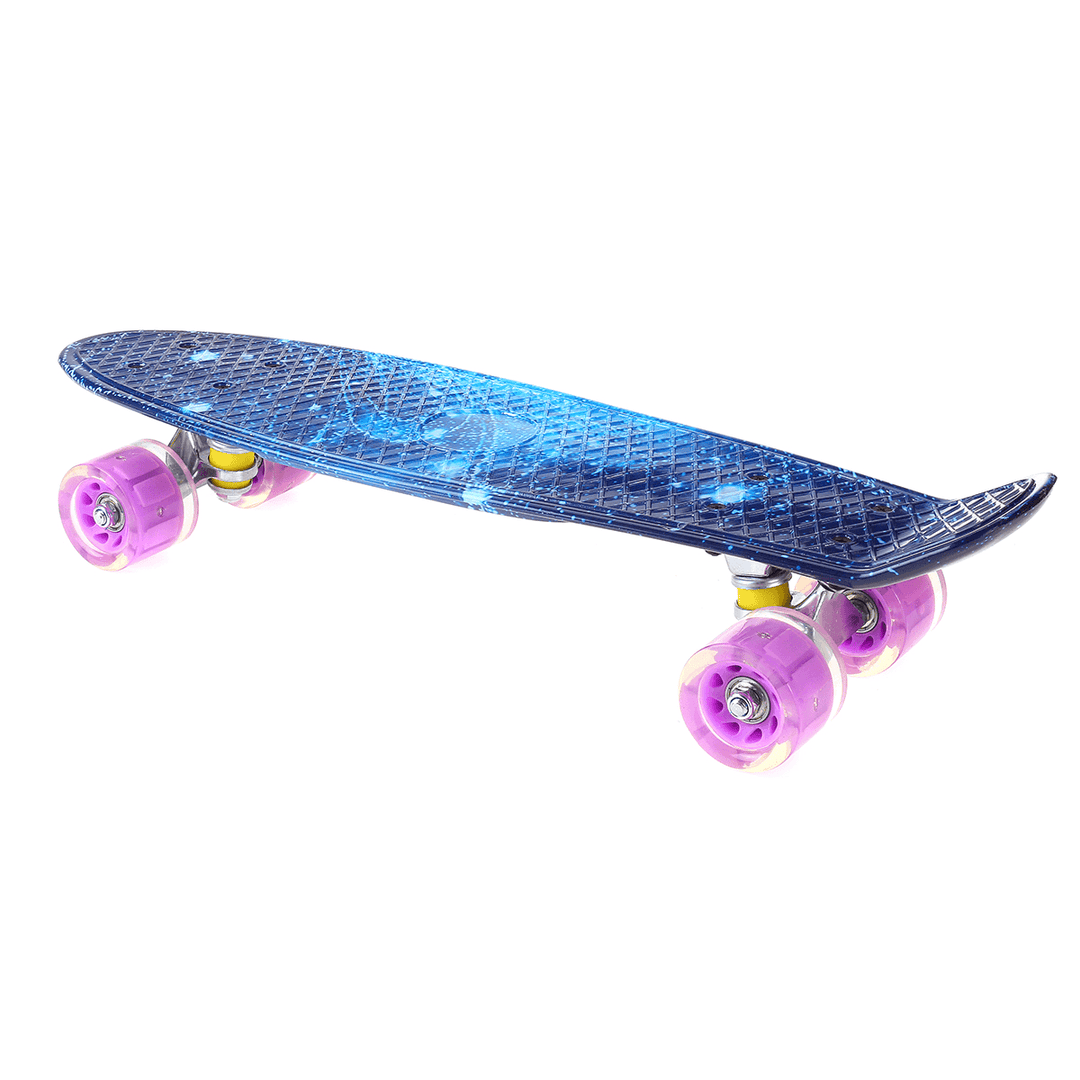 22Inch Kids Skateboard Flashing Wheel Chrome Bearing Mini Cruiser Children Longboard Outdoor Sport - MRSLM