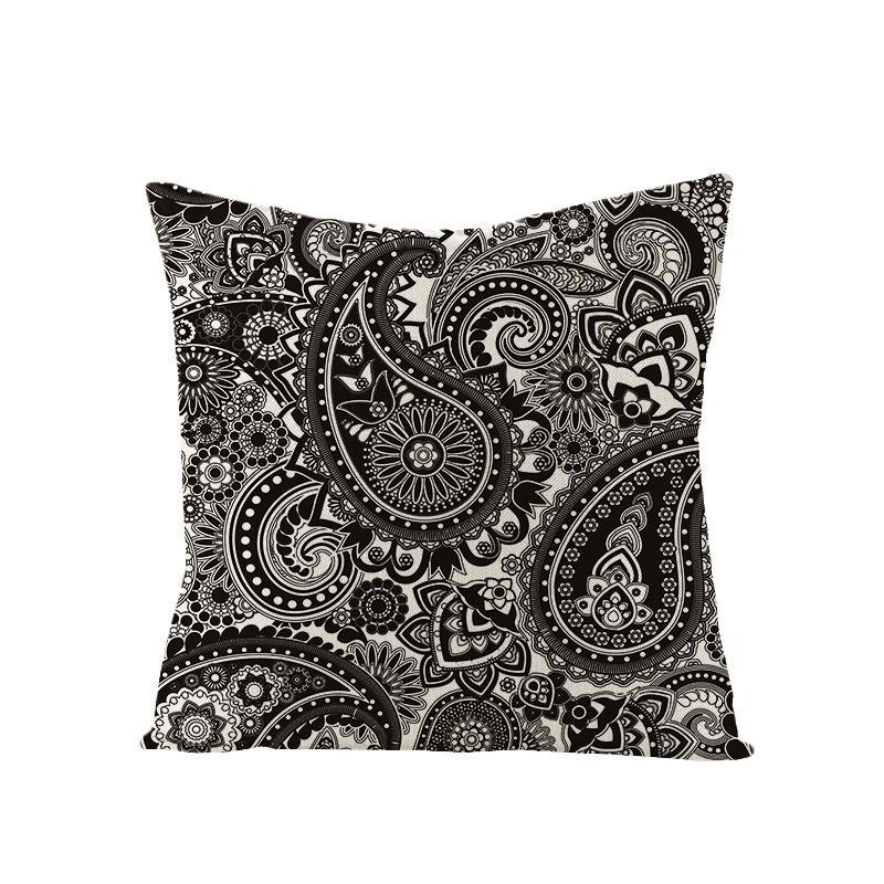 Bohemian Mandala Folk Geometrical Style Linen Throw Pillow Case Home Sofa Art Decor Cushion Cover - MRSLM