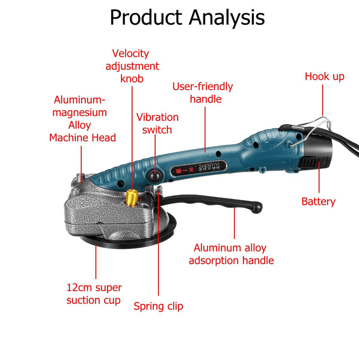 Portable Tile Vibrators for 800X800Mm Tiles Floor Plaster Machine Tile Laying with Battery Automatic Floor Vibrator Leveling Tool with One Batery - MRSLM