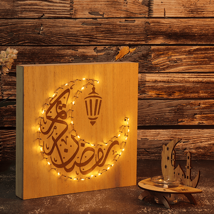 Islamic Ramadan Light Square Delicate LED Wall Hanging Pendant Decor - MRSLM