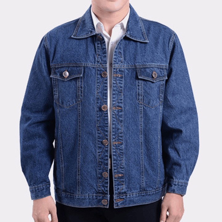 Mens Cotton Welder Anti-Static Tooling Overalls Turn down Collar Denim Coats - MRSLM