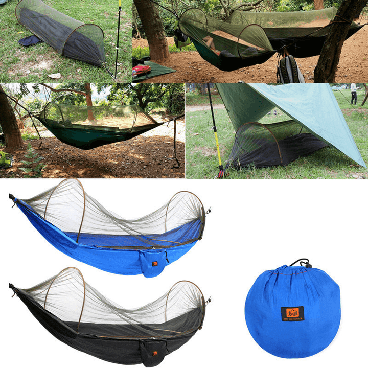 Outdoor Portable Camping Parachute Hammock Hanging Swing Bed with Mosquito Net - MRSLM