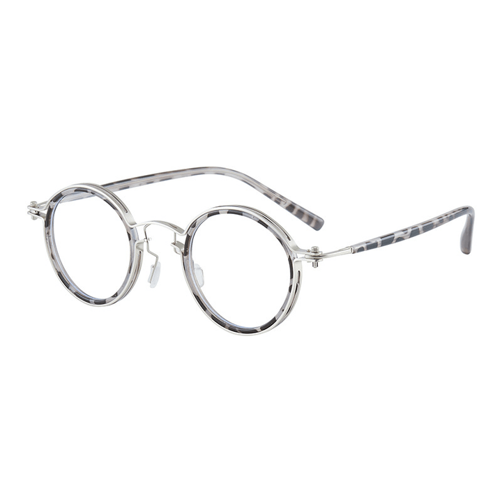 Round Frame Myopia Retro Plain Mirror - MRSLM